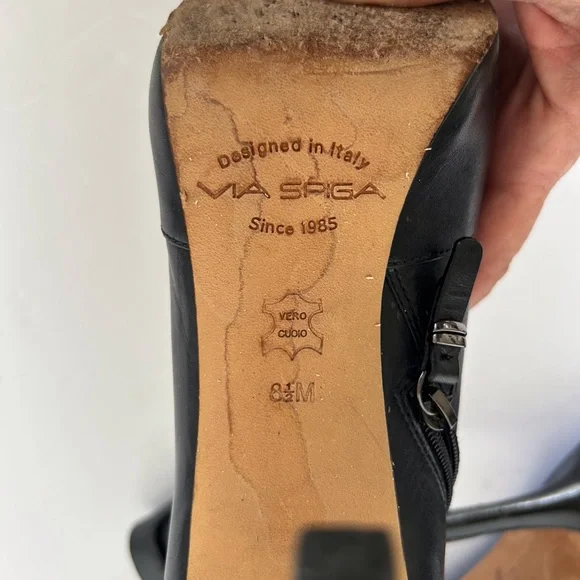 VIA SPIGA BLACK LEATHER BOOTS SIZE 8.5 - Picture 13 of 16